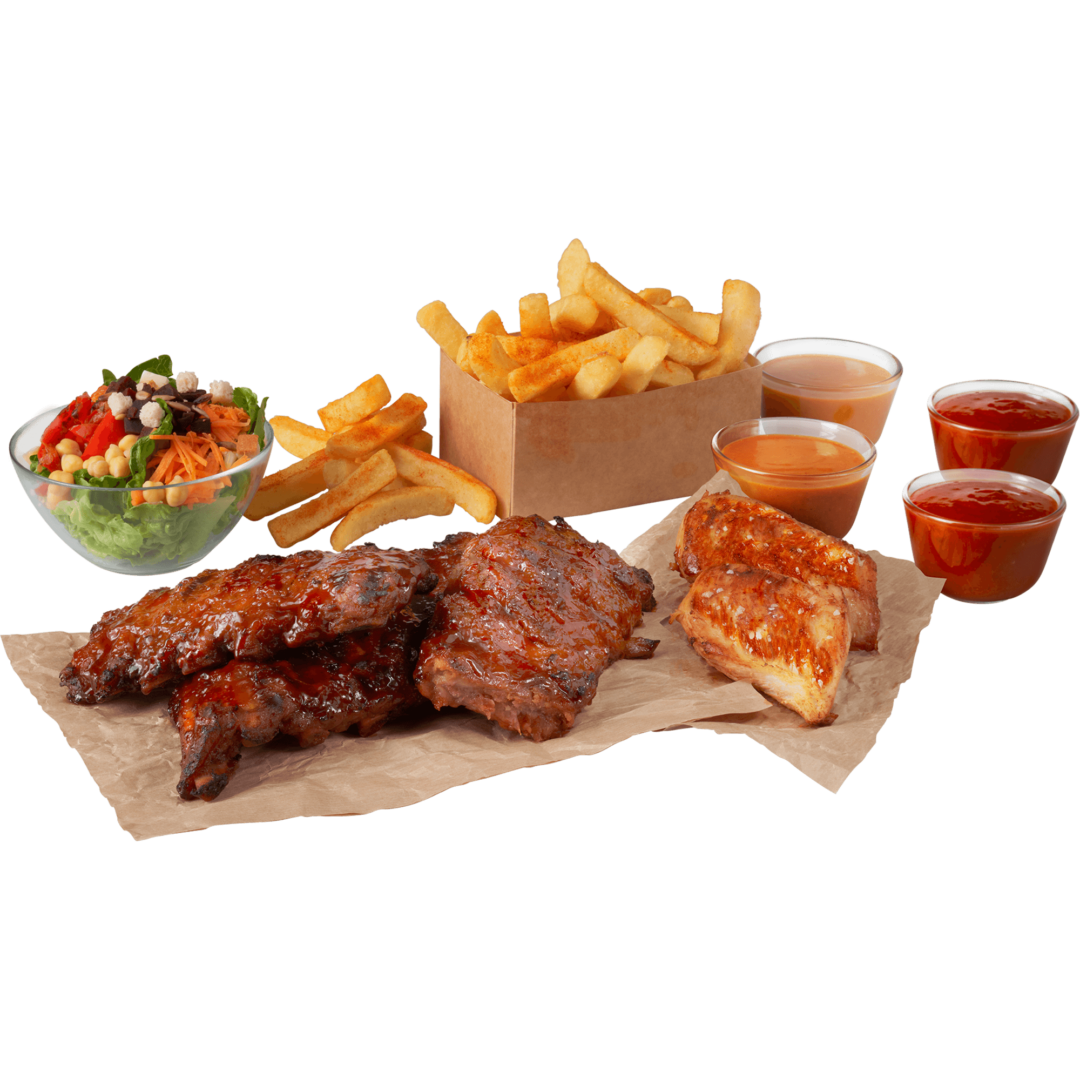 Kyckling & ribs box – till 4 personer