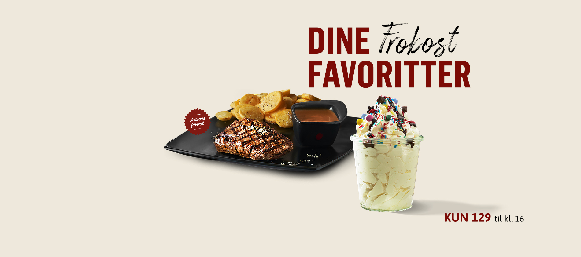 2-retters til kun 129 kr.!